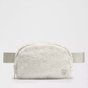 Lululemon White Fleece Belt Bag Silver
